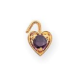 14k February Birthstone Heart Charm