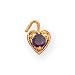 14k February Birthstone Heart Charm
