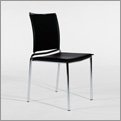 Euro Style 0-4801BLK Fly Leather Dining Black Leather Chrome by Bar Stools