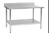 Outdoor Living : 24inWx72inL-Work Table-Backsplash-Flat Top-Galv. Base-Adj. Undershelf