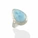 Tear Drop Accented Larimar Ring