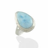 Tear Drop Accented Larimar Ring