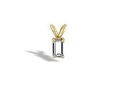 14K Yellow Gold Genuine Emerald-cut White Topaz Pendant