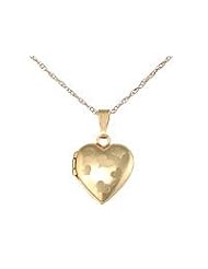Childrens Jewelry - 15 Inches 14K Yellow Gold Heart Locket Necklace