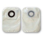 Karaya 5 Closed 9" Pouch with Pre-Cut Karaya Barrier & Belt Tabs - 2 1/2" Stoma - Transparent - Tape Border - Box