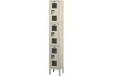 Hallowell Safety-View Locker Triple Tier 12x15x24 3 Doors Assembled Parchment