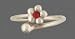 Ring 925 Silber Emaille Bluemchen rot