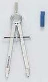 Compass, Draws 10-1/4" Dia, Lead and Plastic Pouch, Silver STD55140WP