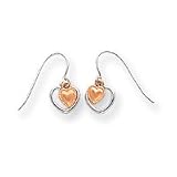 Sardelli - 14kt Polished Gold Two-Tone Double Heart Dangle Earrings