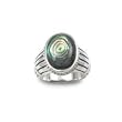 .925 Silver & Abalone Oval Ring, Sizes 6-8