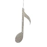 Seasons of Elegance Gold Glitter Quaver 8th Music Note Christmas Ornament