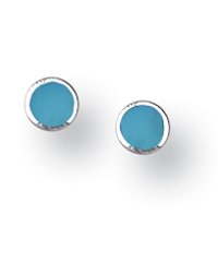 Boma Round Turquoise Post Earrings