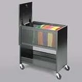 Locking File Rover with Storage Bin - Black