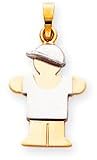 Boy With Cap Charm, Yellow/White Gold