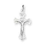 Sterling Silver Crucifix Pendant with 20 Inch Sterling Silver Chain
