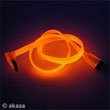 Akasa SATA 2 DayGlo Orange UV HDD cable, 45cm,1xR.angle connector with secure latch : SATA2-45-ORUV