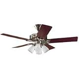 Hunter 20183 52 Inch Studio Series Ceiling Fan Brushed Nickel with Cherry/Maple Blades