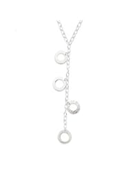 Genuine IceCarats Designer Jewelry Gift Sterling Silver Polished & Textured Fancy Circle Drop Necklace In 18.00 Inch