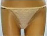 Ladies Yisilan Lace Trimmed Textured Nylon/Lycra Thong Bikini in Choice of 6 Colors. One Size Fits Most (OSFM)