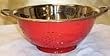 Large Round Stainless Steel Colander - RED