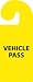 VHT2 - Parking Permit, Vehicle Hang Tag, Vehicle Pass, 8-1/4" X 3-1/4", .050" Rigid Plastic