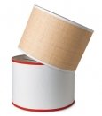 Raffia with White Trim Classic Drum Shade