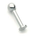 14 Gauge 5/16 - Solid 14kt White Gold Labret Stud Lip Ring - 5mm Ball