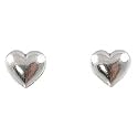 Small Heart Stud Earrings in Sterling Silver, #2515