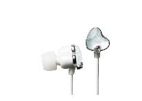 Elecom Cute White Shiny Crystal Heart Style Headphone for MP3 Players/MP4/iTouch/CD Players Elecom Cute White Shiny Crystal Heart Style Headphone for MP3 Players/MP4/iTouch/CD Players