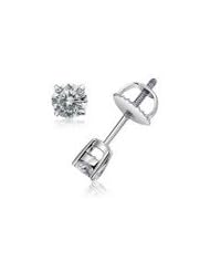 .25ct Diamond Solitaire Earrings with Screw Back (HI color, SI1 clarity)