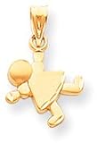 Girl Swinging (Hand) Charm, Yellow Gold