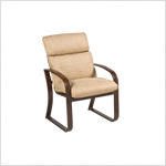 IMAGE OF Cayman Isle Dining Chair w/ Cushion Fabric: Davidson-Walnut, Finish: Textured Black