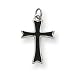 Sterling Silver Black Enameled Cross with 20 Inch Sterling Silver Chain