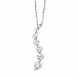 14k White Gold & Diamond Journey Pendant Necklace- 18" (0.50ctw)