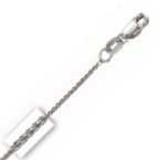 14k White Gold Round 18 Inch X 1.0 mm Wheat Chain Necklace