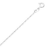 Sterling Silver 20 Inch Twisted Serpentine Chain Necklace - 1.0mm Wide
