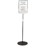 Durable 558957 Sherpa Infobase Sign Stand, Tilt-Adjustable, 40-60 High, Metal Base