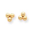 Sardelli - 14kt Gold Polished 3-Bead Post Earrings