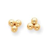  : Sardelli - 14kt Gold Polished 3-Bead Post Earrings