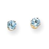 14k Blue Topaz Earrings - December Birthstone