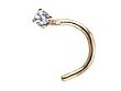 Genuine Diamond prong set nose jewelry in 14 karat NICKEL FREE yellow gold.
