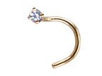 Genuine Diamond prong set nose jewelry in 14 karat NICKEL FREE yellow gold.
