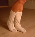 Adult Bed Socks in Organic Merino Wool, Soft Gray - Large (pair)