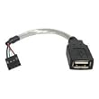 StarTech USB A to USB Motherboard 4-Pin Header F/F 2.0 Cable, 6" (USBMBADAPT)