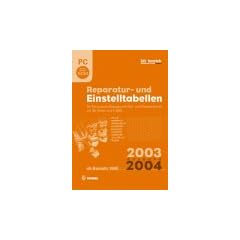 Reparatur- und Einstelltabellen, Ausgabe 2003/2004, 1 CD-ROM