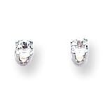 14k White Gold 3mm White Topaz Stud Earrings