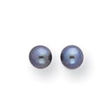 Sardelli - 14k White Gold 4mm Black Cultured Pearl Earrings