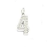 14kt White Gold Number Charm