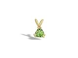14K Yellow Gold Genuine Trillion Peridot Pendant