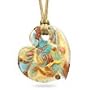 ZALES Venetiaurum Murano Glass Ivory and Turquoise Tilted Heart Pendant stampato bracelets